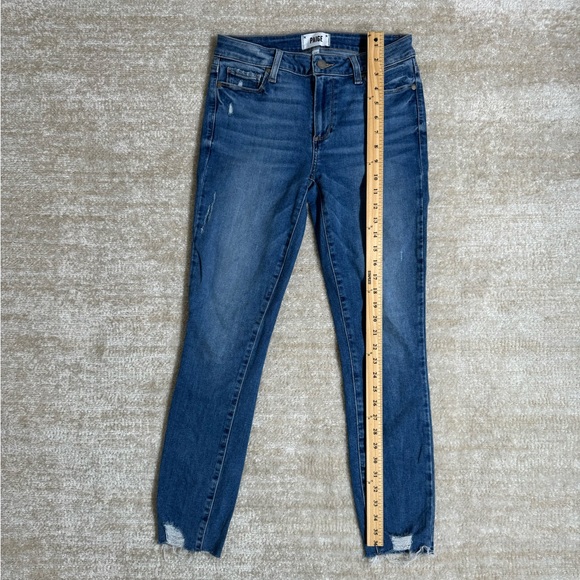 PAIGE Vertugo Distressed Ankle Skinny Jean in North Star - Picture 5 of 8